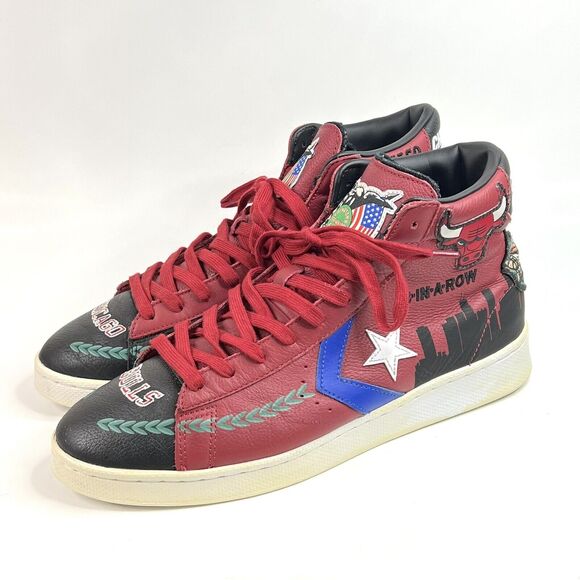 Converse x ChinaTown Market Pro Leather Hi Chicago Bulls Men 10 Sneakers 171241C - Picture 5 of 10